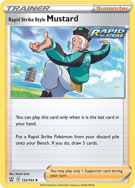 Rapid Strike Style Mustard 132/163 card from SWSH05: Battle Styles