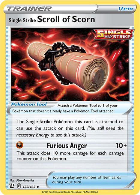 Single Strike Scroll of Scorn 133/163 card from SWSH05: Battle Styles