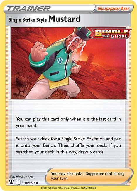 Single Strike Style Mustard 134/163 card from SWSH05: Battle Styles