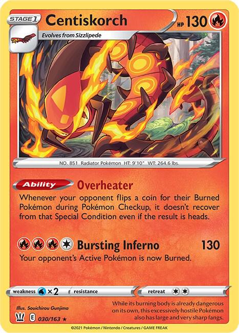 Centiskorch 030/163 card from SWSH05: Battle Styles