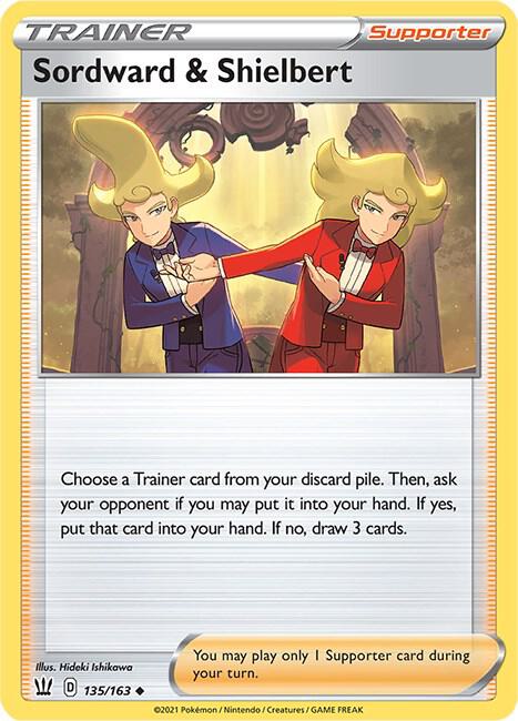 Sordward & Shielbert 135/163 card from SWSH05: Battle Styles