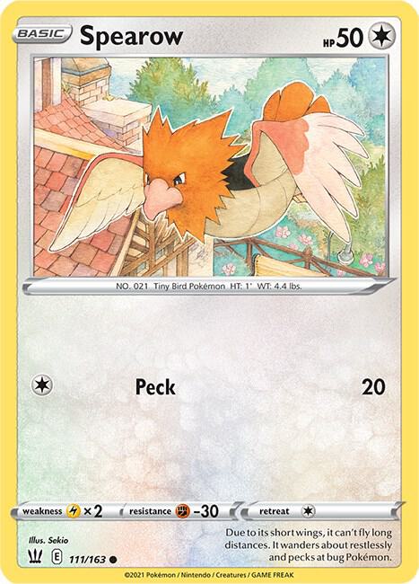 Spearow 111/163 card from SWSH05: Battle Styles