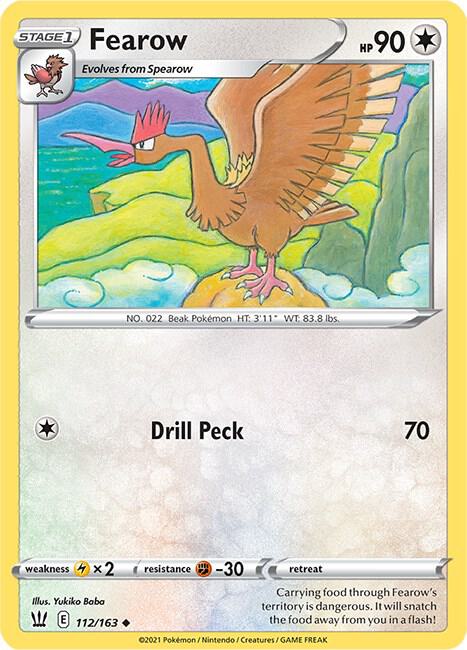 Fearow 112/163 card from SWSH05: Battle Styles