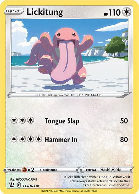 Lickitung 113/163 card from SWSH05: Battle Styles