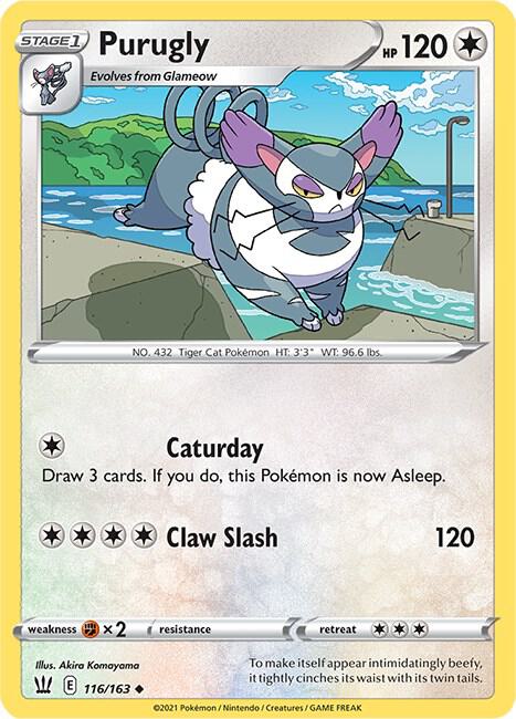 Purugly 116/163 card from SWSH05: Battle Styles