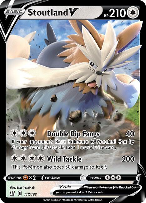 Stoutland V 117/163 card from SWSH05: Battle Styles