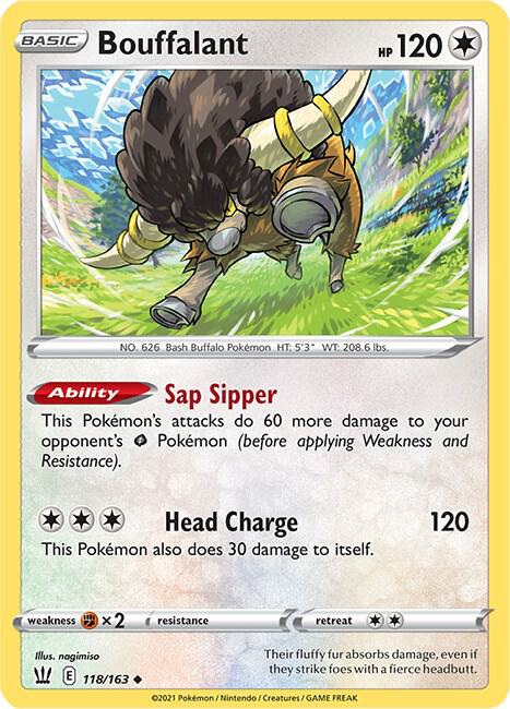 Bouffalant 118/163 card from SWSH05: Battle Styles