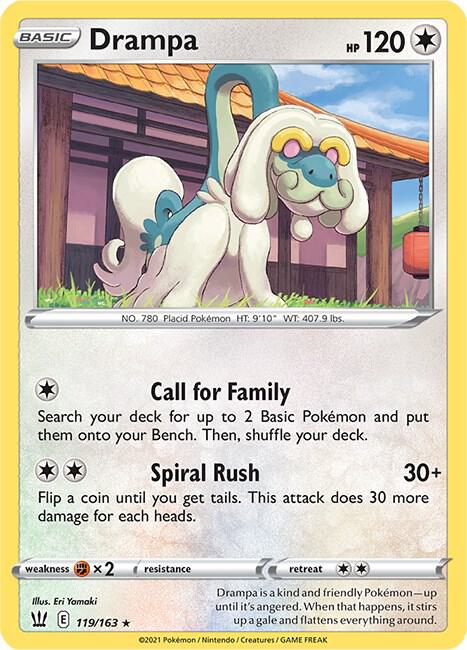 Drampa 119/163 card from SWSH05: Battle Styles