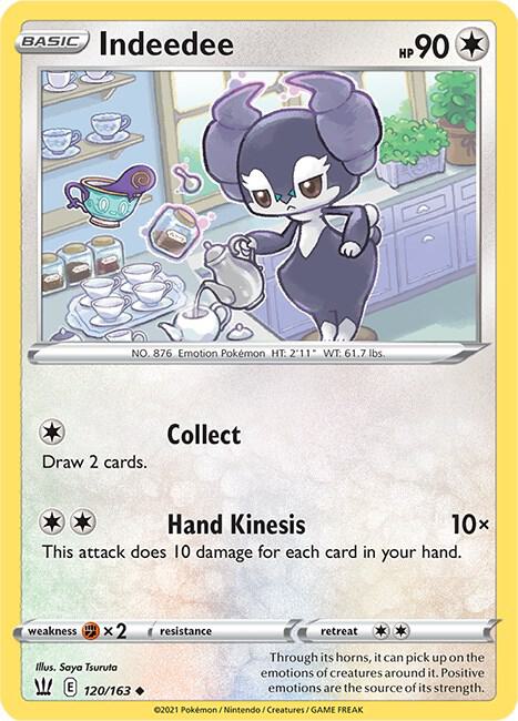 Indeedee 120/163 card from SWSH05: Battle Styles