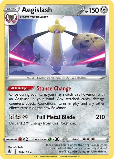 Aegislash (107) 107/163 card from SWSH05: Battle Styles