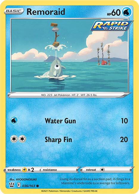 Remoraid 036/163 card from SWSH05: Battle Styles