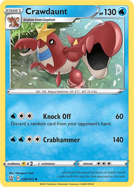 Crawdaunt 039/163 card from SWSH05: Battle Styles