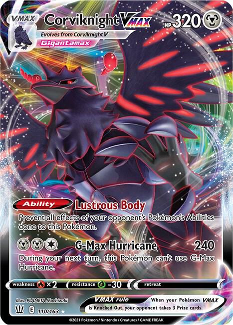 Corviknight VMAX 110/163 card from SWSH05: Battle Styles