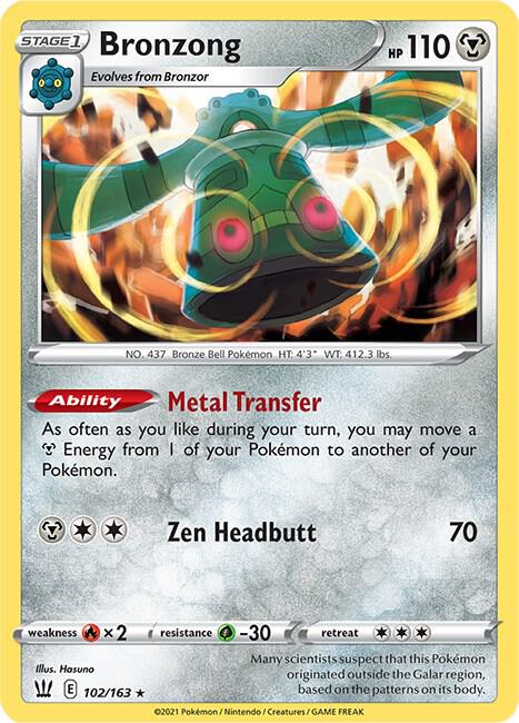 Bronzong 102/163 card from SWSH05: Battle Styles