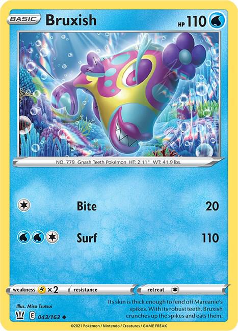 Bruxish 043/163 card from SWSH05: Battle Styles