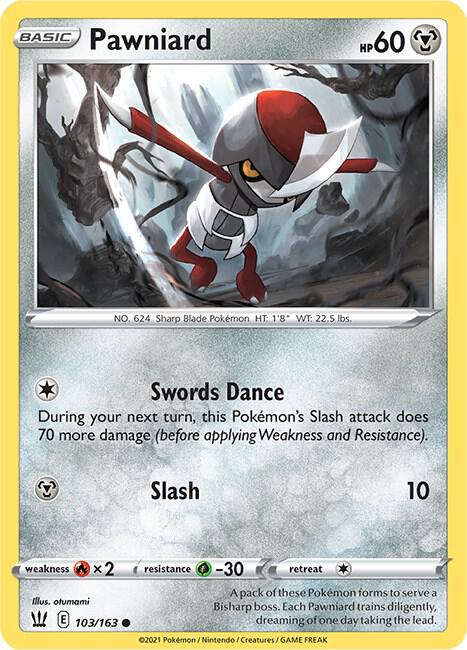 Pawniard 103/163 card from SWSH05: Battle Styles