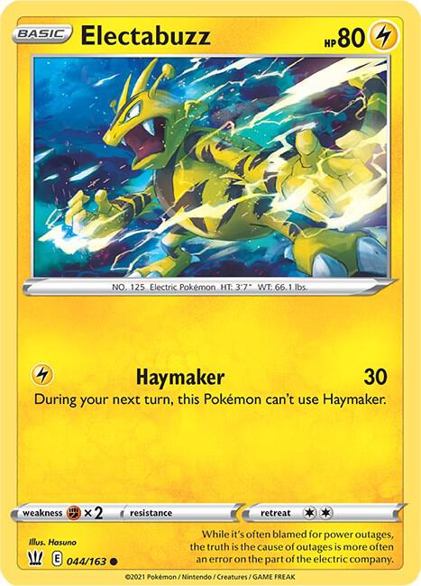 Electabuzz 044/163 card from SWSH05: Battle Styles