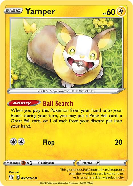 Yamper 052/163 card from SWSH05: Battle Styles