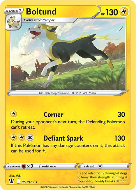 Boltund 053/163 card from SWSH05: Battle Styles