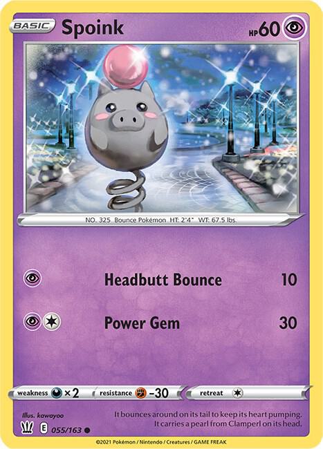 Spoink 055/163 card from SWSH05: Battle Styles