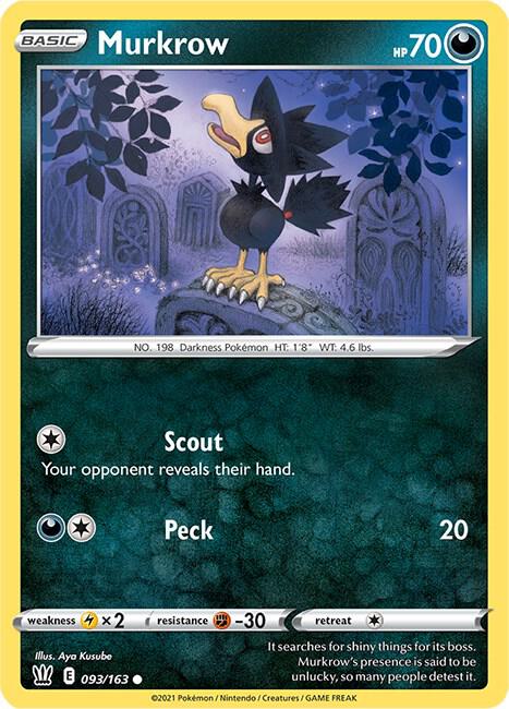 Murkrow 093/163 card from SWSH05: Battle Styles