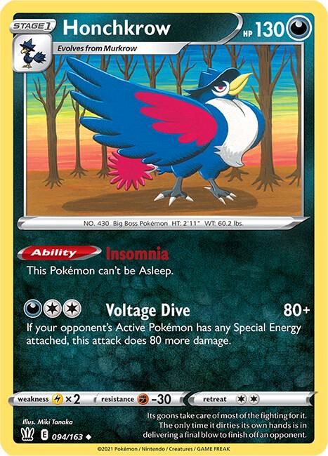 Honchkrow 094/163 card from SWSH05: Battle Styles