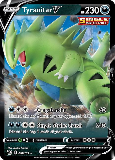 Tyranitar V 097/163 card from SWSH05: Battle Styles