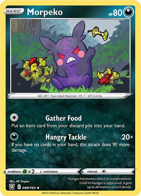 Morpeko 098/163 card from SWSH05: Battle Styles