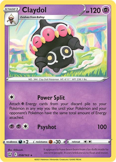 Claydol 058/163 card from SWSH05: Battle Styles