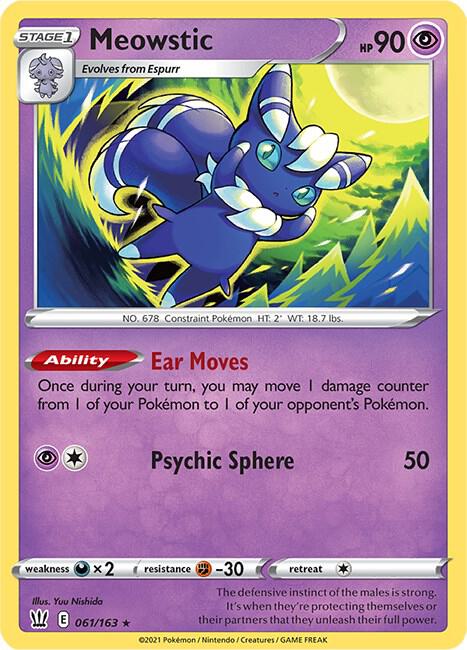 Meowstic 061/163 card from SWSH05: Battle Styles