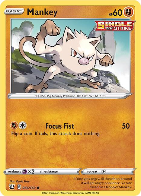 Mankey 066/163 card from SWSH05: Battle Styles