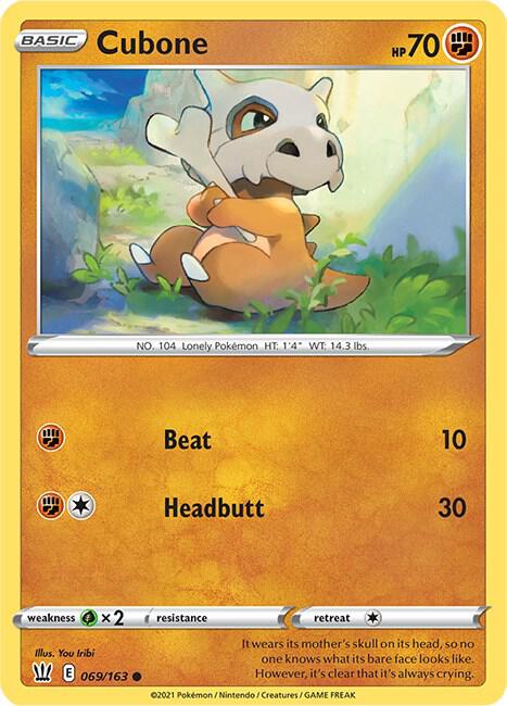 Cubone 069/163 card from SWSH05: Battle Styles