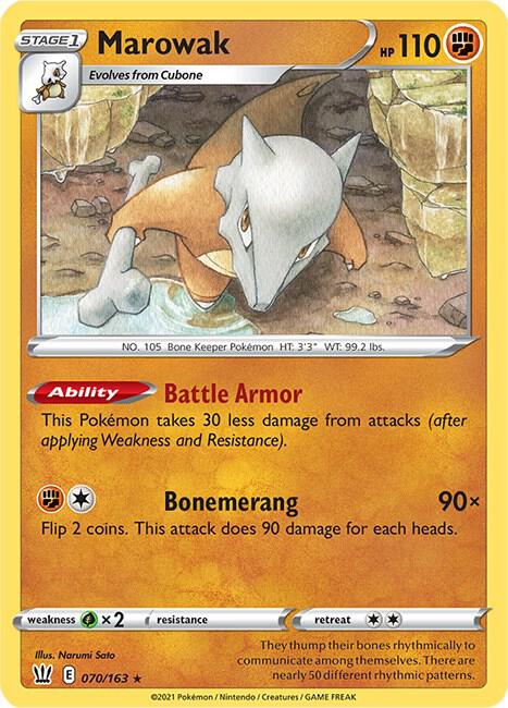 Marowak 070/163 card from SWSH05: Battle Styles