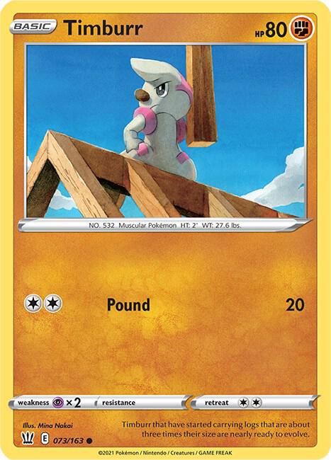 Timburr 073/163 card from SWSH05: Battle Styles