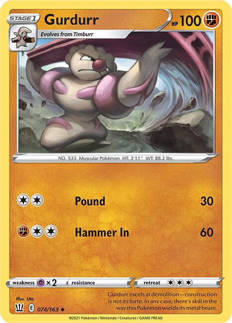 Gurdurr 074/163 card from SWSH05: Battle Styles