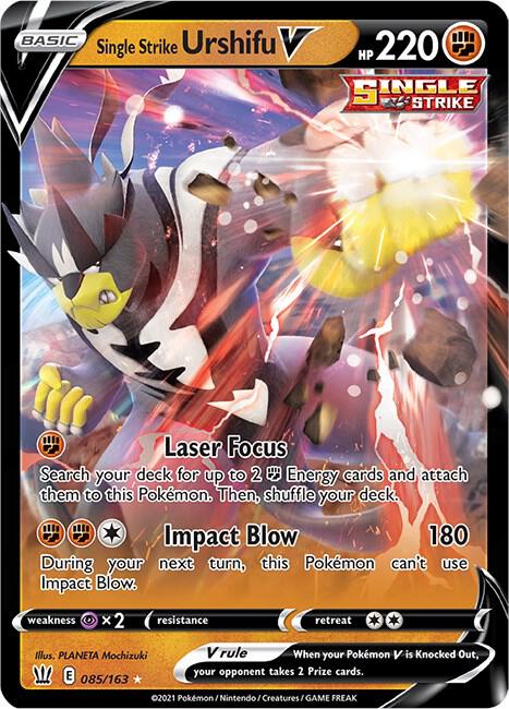 Single Strike Urshifu V 085/163 card from SWSH05: Battle Styles