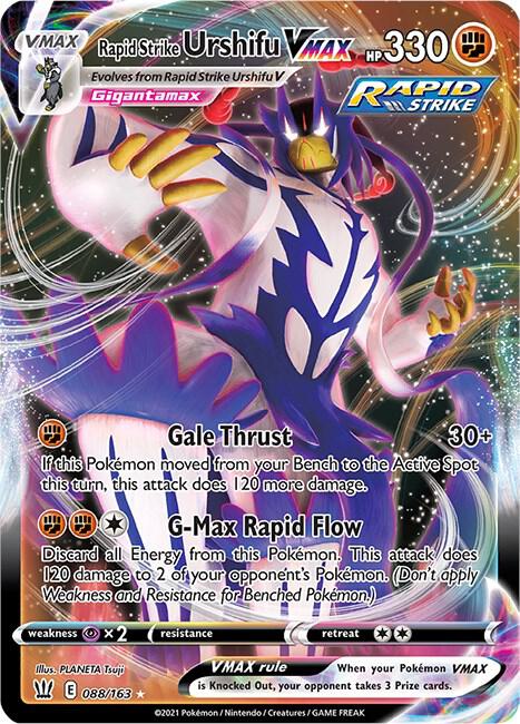 Rapid Strike Urshifu VMAX 088/163 card from SWSH05: Battle Styles