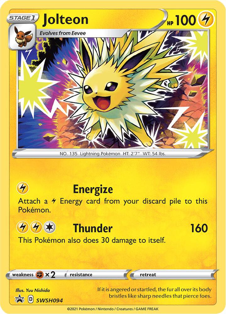 Jolteon SWSH094 card from SWSH: Sword & Shield Promo Cards