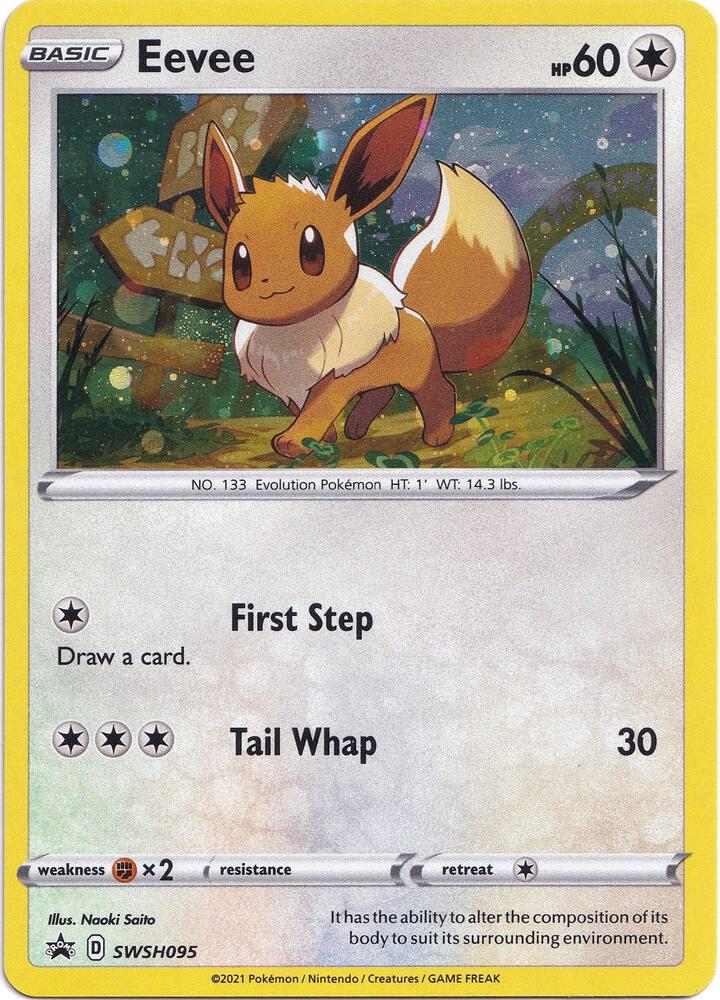 Eevee SWSH095 card from SWSH: Sword & Shield Promo Cards