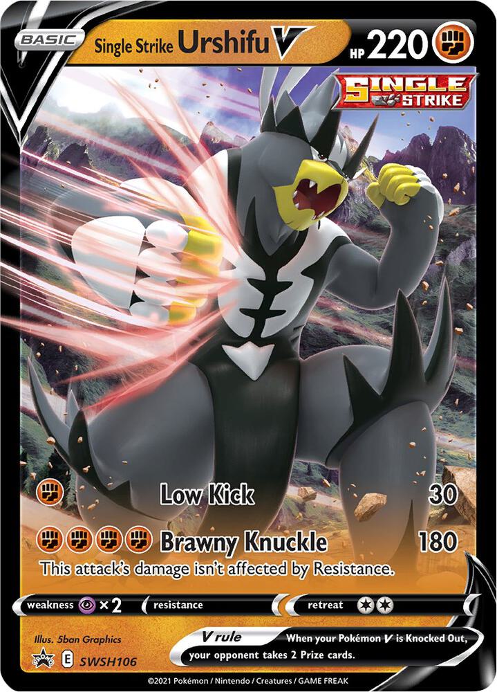 Single Strike Urshifu V SWSH106 card from SWSH: Sword & Shield Promo Cards