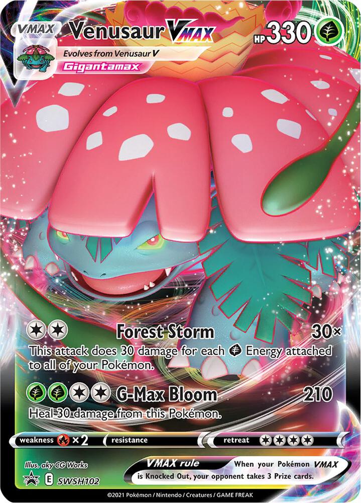 Venusaur VMAX SWSH102 card from SWSH: Sword & Shield Promo Cards