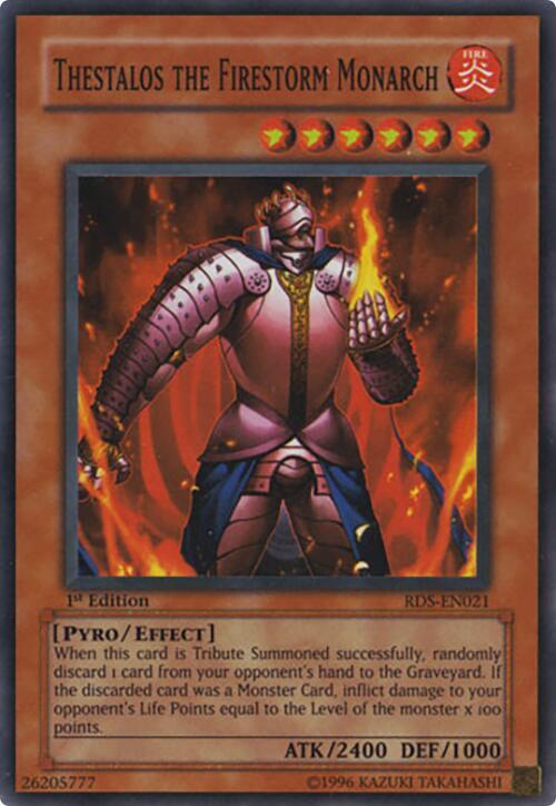 Thestalos the Firestorm Monarch RDS-EN021 card from Rise of Destiny