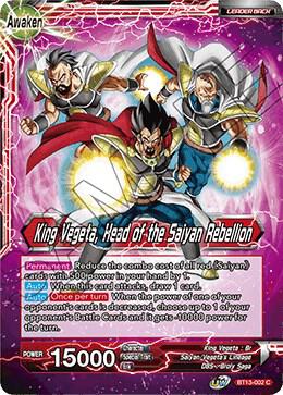 King Vegeta // King Vegeta, Head of the Saiyan Rebellion BT13-002 card from Supreme Rivalry