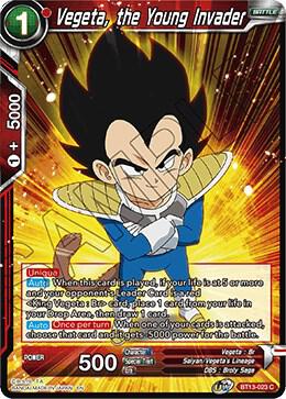 Vegeta, the Young Invader BT13-023 card from Supreme Rivalry