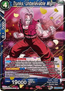 Trunks, Unbelievable Might BT13-042 card from Supreme Rivalry