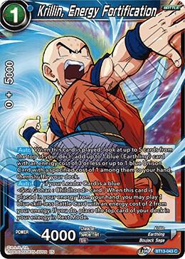 Krillin, Energy Fortification BT13-043 card from Supreme Rivalry