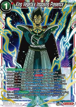 King Vegeta's Imposing Presence BT13-030 card from Supreme Rivalry
