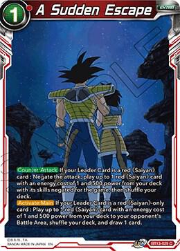 A Sudden Escape BT13-029 card from Supreme Rivalry