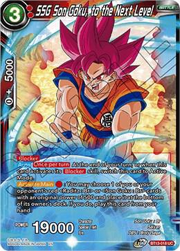 SSG Son Goku, to the Next Level BT13-018 card from Supreme Rivalry