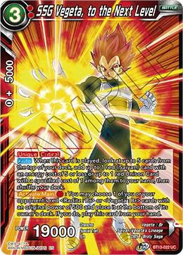 SSG Vegeta, to the Next Level BT13-022 card from Supreme Rivalry